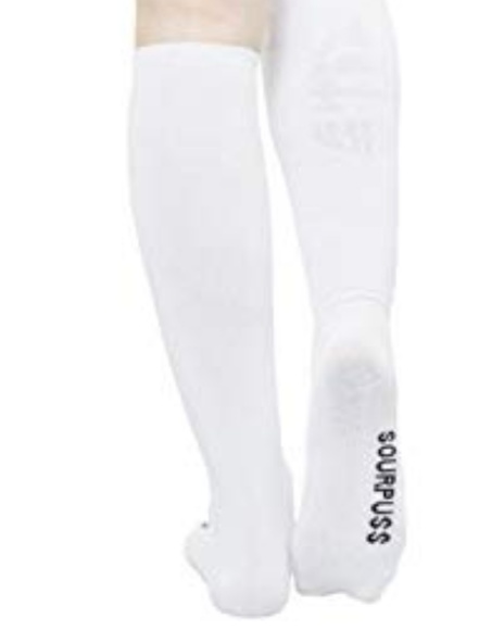 Sourpuss White W/ Black Bones Knee High Socks - Picture 2 of 6